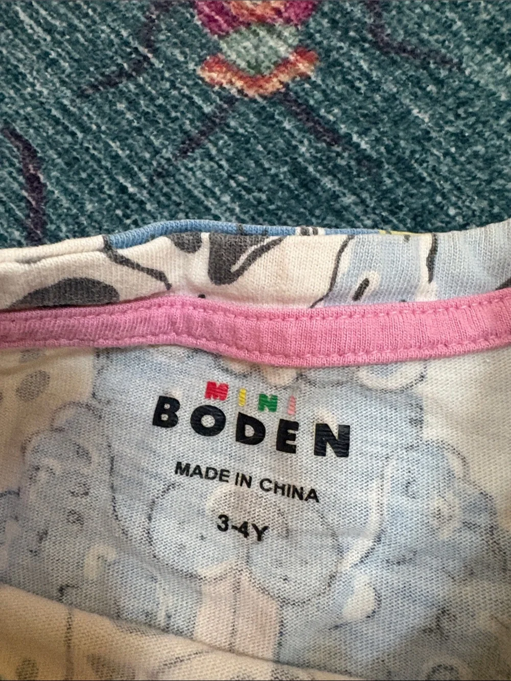 Mini Boden Multicolor Puppy Print Cotton Dress 3/4